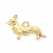Breloques en acier Inox chien Dor&eacute;