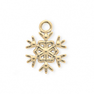 Breloques en acier Inox flocon de neige Dor&eacute;
