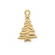 Breloques en acier Inox sapin de No&euml;l Dor&eacute;