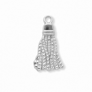 Breloques en acier Inox pompons Argent&eacute;