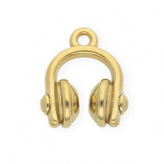 Breloques en acier Inox casque audio Dor&eacute;