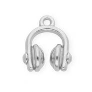 Breloques en acier Inox casque audio Argent&eacute;