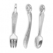 Breloques en acier Inox couverts Argent&eacute;