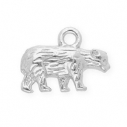 Breloques en acier Inox ourson Argent&eacute;