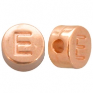 Perles alphabet en métal DQ lettre E Doré rosé (sans nickel)