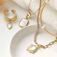 Sets d'inspiration Bijoux élégants avec des breloques en acier inoxydable nacrées