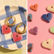 Nouveau Nouvelle série de perles Coeur en céramique