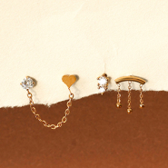 Nouveau Piercings d’oreilles en acier inoxydable