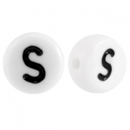 Perles acryliques alphabet lettre S blanc