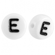 Perles acryliques alphabet lettre E blanc