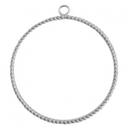 Breloques en métal TQ pendentif avec anneau 48mm argenté antique