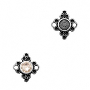 Breloques en métal TQ connecteur en forme de diamant argenté antique