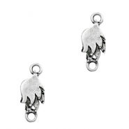 Breloques en métal TQ connecteur plumes argenté antique