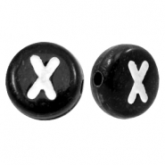 Perles acryliques alphabet lettre X noir