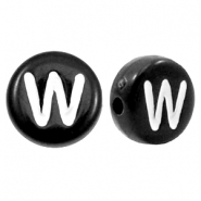 Perles acryliques alphabet lettre W noir