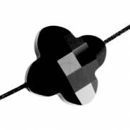 Perles à facettes fashion trèfle noir de jais