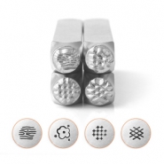 ImpressArt tampons poinçon texture série 2, 4 pièces Argenté