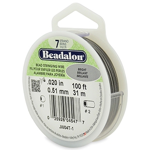 Beadalon stringing wire 7 strand 0.51mm Acier inox clair