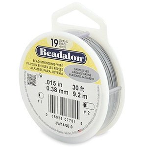 Beadalon stringing wire 19 strand 0.38mm Argent&eacute; satin&eacute;