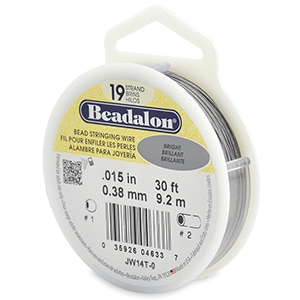 Beadalon stringing wire 19 strand 0.38mm Acier inox clair