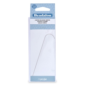 Beadalon rigid curved needle 11.4cm Argent&eacute;