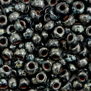 Perles de rocailles Miyuki 6/0 Opaque picasso black 6-4511