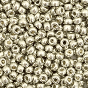 Perles de rocailles Miyuki 8/0 Duracoat galvanized light pewter silver 8-4221