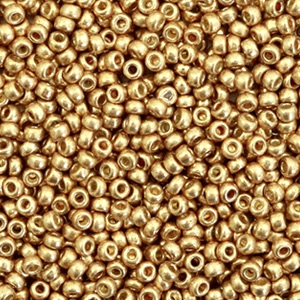 Perles de rocailles Miyuki 11/0 Duracoat galvanized champagne gold 11-4204