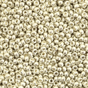 Perles de rocailles Miyuki 11/0 Duracoat galvanized silver 11-4201