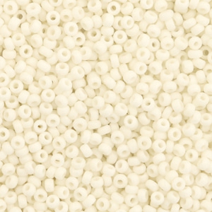 Perles de rocailles Miyuki 11/0 Opaque matte cream white 11-2021