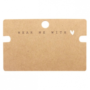 Cartes &agrave; bijoux "Wear Me with &hearts;" marron