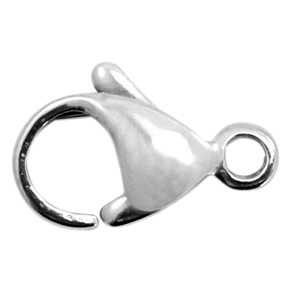 Appr&ecirc;ts en acier inox fermoir mousqueton 13mm argent&eacute; antique