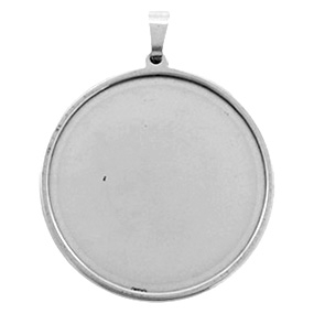 Sertis en acier inox pour cabochon 35mm argent&eacute; antique