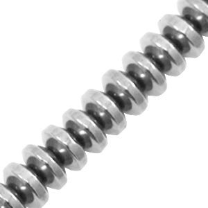 Perles h&eacute;matites disque Gris argent&eacute;