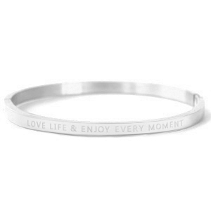 Bracelets en acier inox "LOVE LIFE AND ENJOY EVERY MOMENT" Argent&eacute;
