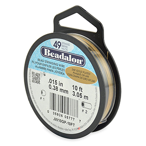Beadalon stringing wire 49 strand 0.38mm Acier inoxydable plaqu&eacute; or