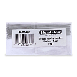 Beadalon twisted needle Asian medium 50pcs Argent&eacute;