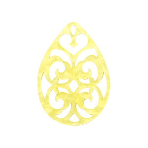 Pendentifs en r&eacute;sine goutte baroque Jaune soleil
