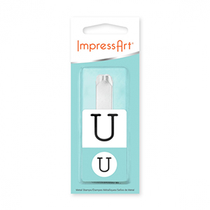 ImpressArt tampon poin&ccedil;on lettre majuscule Monogram U 10mm Argent&eacute;