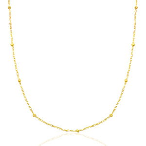 Colliers en acier inox petites boules Mix&Match Dor&eacute;