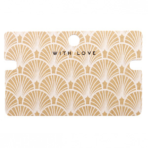 Cartes &agrave; bijoux 'with love' Art Deco Marron