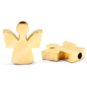 Perles en acier Inox ange dor&eacute;