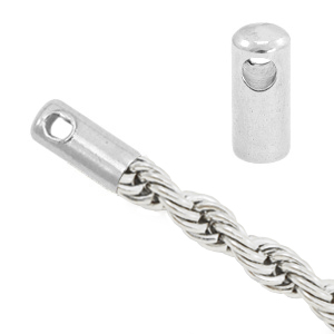 Appr&ecirc;ts en acier inox embout pour cha&icirc;ne maille jaseron twist argent&eacute;