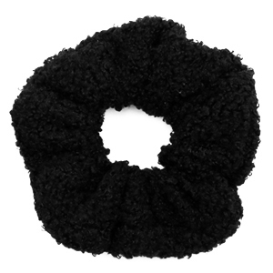 Chouchou pour cheveux polaire peluche Noir