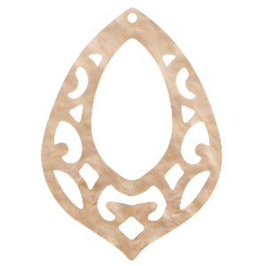 Pendentifs en r&eacute;sine baroque goutte Beige semoule clair