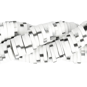 Perles Katsuki 6mm Blanc lumineux-noir