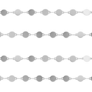 Appr&ecirc;ts en acier inox cha&icirc;ne maille jaseron m&eacute;daillon argent&eacute;