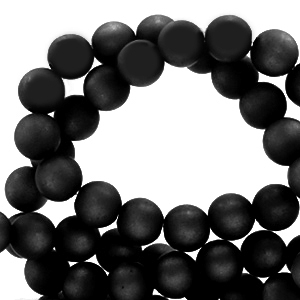 Perles Super Polaris rond 8mm mat Noir jais