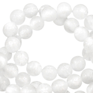 Perles Polaris rond 6mm Mosso shiny Blanc brillant