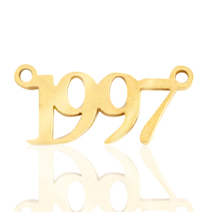 Breloques en acier Inox connecteur ann&eacute;e 1997 Dor&eacute;